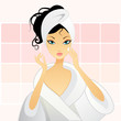 Vetor: Girl in bathroom Girl in bathroom