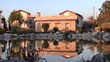 Stone house at lake