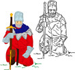 Vektor: Knight with scimitar Knight with scimitar