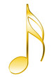 Sechzehntelnote Metall gold
