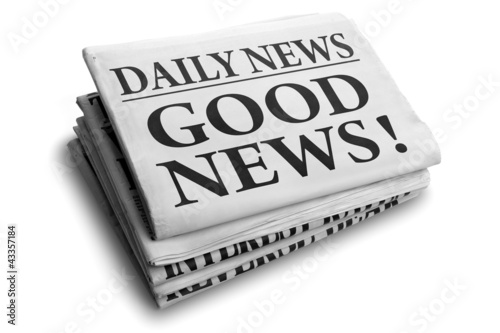 Illustration: Good news daily newspaper headline Good news daily newspaper headline
