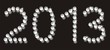 pearl  letters 2013 isolated on black background