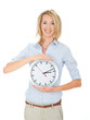 frau mit uhr