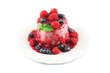 Semifreddo with blueberries and raspberries