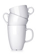 Photo: Pile of white cup isolated on white background Pile of white cup isolated on white background