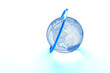 Blue ring around glass globe