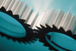 Close up of silver cogs