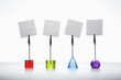 Blank cards on place card holders