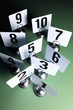 Number cards on place card holders