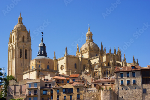 Photo: View of catholic cathedral in the center of Segovia View of catholic cathedral in the center of Segovia