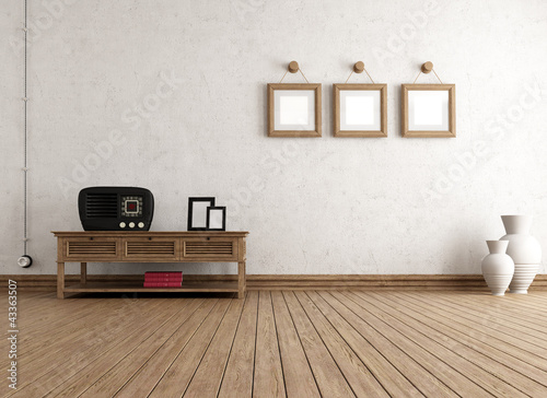 Illustration: empty vintage interior empty vintage interior