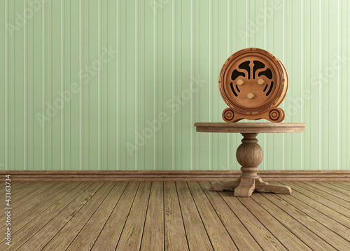 Illustration: old radio in a retro room old radio in a retro room