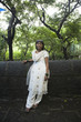 Mixed race woman in traditional Indian clothing