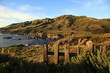 Rolling hills next to ocean
