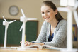 Foto: Caucasian student studying wind power Caucasian student studying wind power