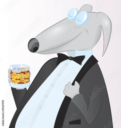 Vektor: Dog with scotch Dog with scotch