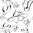 Black and white contour hats seamless