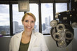 Caucasian eye doctor in office