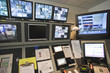 Empty security control room with monitors