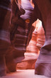 Unusual, orange rock formations in cave