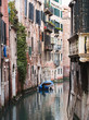 Boat moored in ornate canal