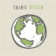 Think green poster design template. Vector, EPS10