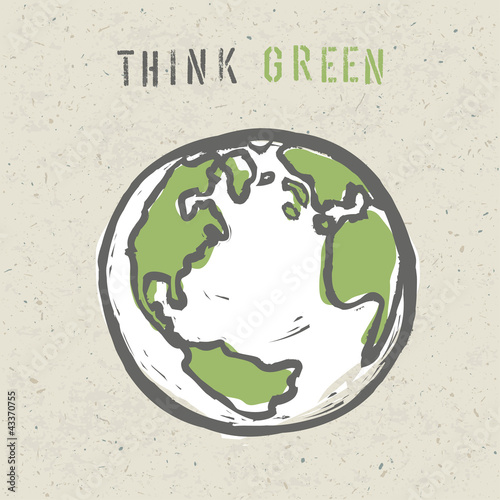 Vector: Think green poster design template. Vector, EPS10 Think green poster design template. Vector, EPS10