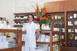 Aesthetician standing in beauty product store