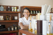 Aesthetician standing in beauty product store