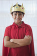 Hispanic boy dressed as king