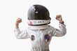 Hispanic boy dressed as astronaut