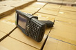 Close up of scanner on boxes