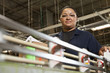 Hispanic woman working on assembly line