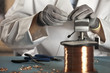 Asian man working in electronics factory