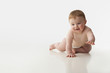 Caucasian boy crawling