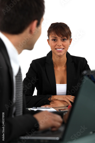 Photo: Woman in job interview Woman in job interview