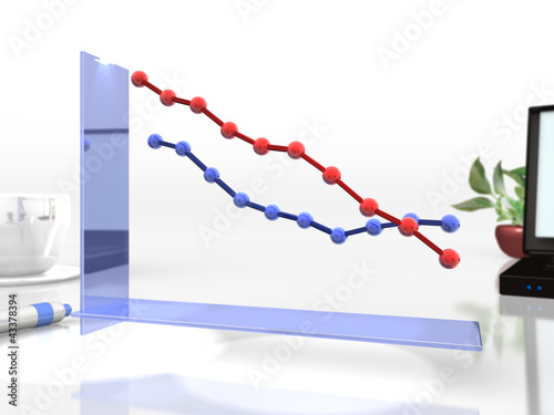 Illustration: Downward trend graph Downward trend graph