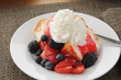 Gourmet dessert with berries and angle food cake