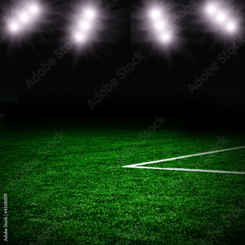 Photo: Soccer ball on the green field Soccer ball on the green field