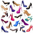 Multicolored female shoes background-1