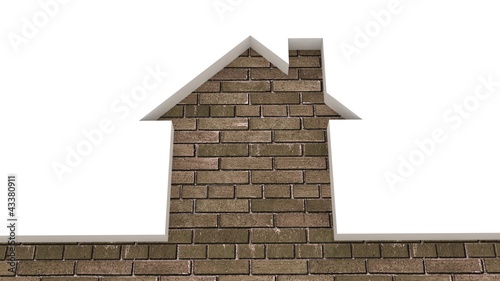 Illustration: The brick wall and the house conceptually The brick wall and the house conceptually