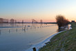 Photo: River IJssel at high water, sunrise River IJssel at high water, sunrise