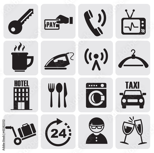 Vector: Hotel and rest icons set Hotel and rest icons set