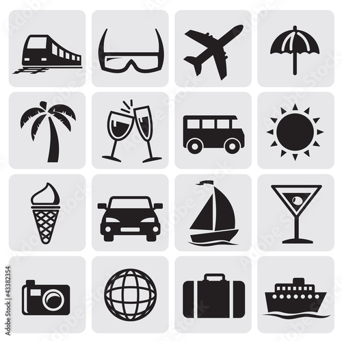 Vector: Tourism set icins Tourism set icins