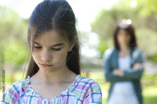 Photo: Little girl being told off Little girl being told off