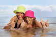 Young women swimming