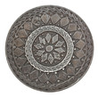 Silver egyptian brooch in isolated on white  Super macro