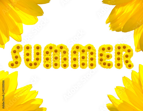 Photo: Summer Text made with sunflowers Summer Text made with sunflowers