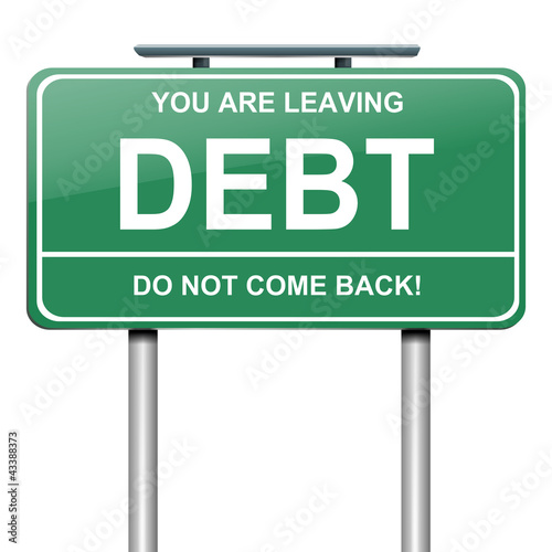 Illustration: Debt concept. Debt concept.