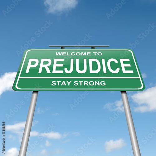 Illustration: Prejudice concept. Prejudice concept.